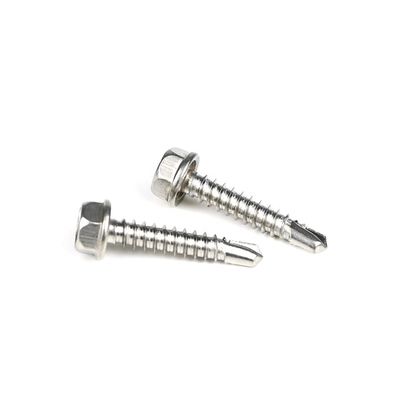 Tornos metálicos de autoperforación con cabeza hexagonal con sistema de medición INCH y acero inoxidable