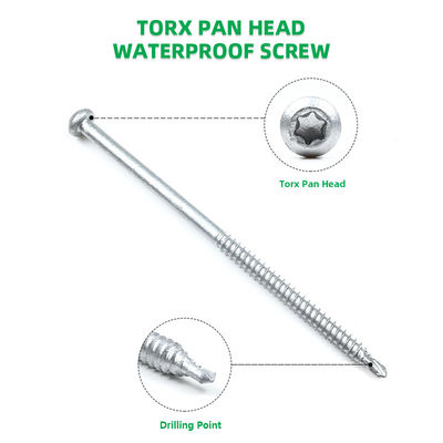 St6.3*125mm Bimetal Galvanizado cabeza de la cacerola Torx tornillos de auto-perforación soporte personalizado