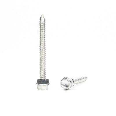 Acero inoxidable ST6.3 * 55mm Flange Hex Autoportación parafusado Parafuso Auto Atarraxante
