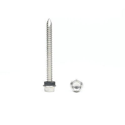 Acero inoxidable ST6.3 * 55mm Flange Hex Autoportación parafusado Parafuso Auto Atarraxante