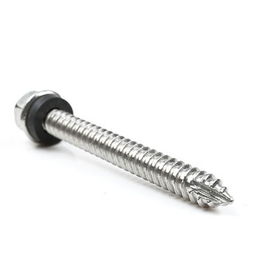 Acero inoxidable ST6.3 * 55mm Flange Hex Autoportación parafusado Parafuso Auto Atarraxante