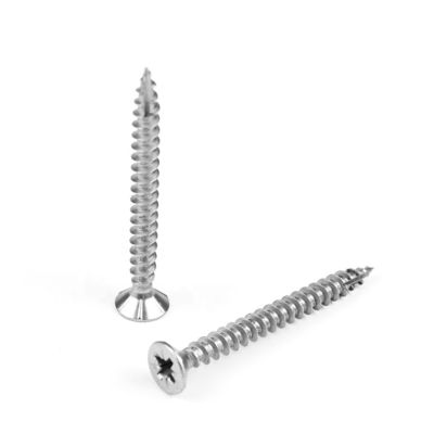 SUS316 de acero inoxidable tipo 17 punto Pozi doble Csk cabeza tornillos de cartón de cinc con 6 puntas para madera