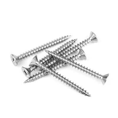 SUS316 de acero inoxidable tipo 17 punto Pozi doble Csk cabeza tornillos de cartón de cinc con 6 puntas para madera