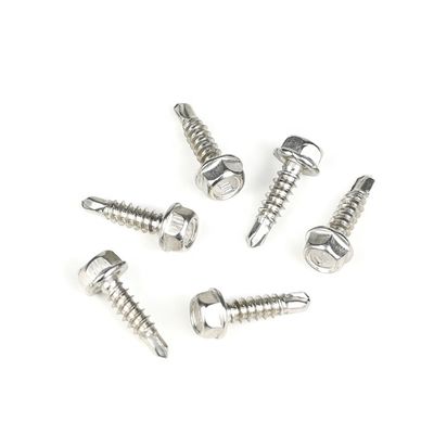 Vírculos de autoperforación de cabeza hexagonal de acero inoxidable con prueba 100% QC para estructuras de acero