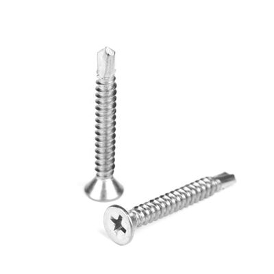 Instalación con tornillos de perforación automática con cabeza plana de acero inoxidable Phillips Countersunk