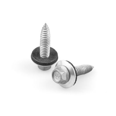 Parafusos de techo de cabeza plana de acero inoxidable 304 bimetal con lavavajillas de goma