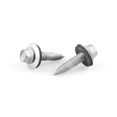 Parafusos de techo de cabeza plana de acero inoxidable 304 bimetal con lavavajillas de goma