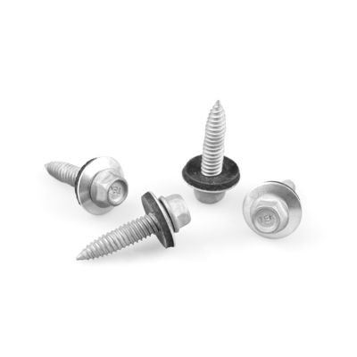 Parafusos de techo de cabeza plana de acero inoxidable 304 bimetal con lavavajillas de goma