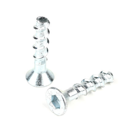 Acero al carbono Zinc blanco Revestido con enchufe hexagonal Cabeza plana Auto-perforación albañilería tornillos de hormigón M8 50mm