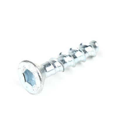 Acero al carbono Zinc blanco Revestido con enchufe hexagonal Cabeza plana Auto-perforación albañilería tornillos de hormigón M8 50mm