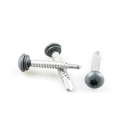 Torx Pan Head pintado de color de acero inoxidable 304 bisférico para auto-perforación con lavadora Epdm