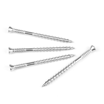 SS316 Tipo 17 Costillas Cabeza cuadrada Csk tornillos para construcción de madera