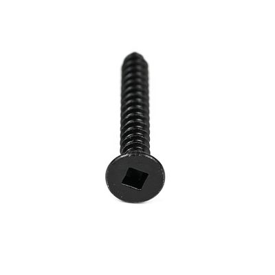 Construcción métrica de madera 410 de acero inoxidable de cabeza plana tornillos de madera negra para tabiques de madera
