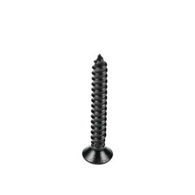 Construcción métrica de madera 410 de acero inoxidable de cabeza plana tornillos de madera negra para tabiques de madera