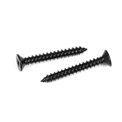 Construcción métrica de madera 410 de acero inoxidable de cabeza plana tornillos de madera negra para tabiques de madera