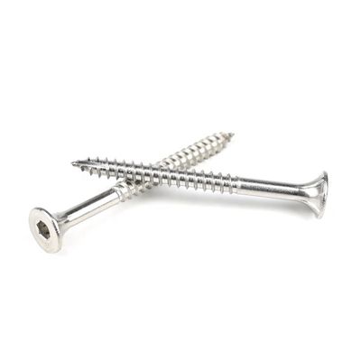 304 de acero inoxidable Hexagón de conexión de hardware de tornillo 75mm para la construcción de edificios de madera