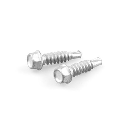 SCM435 Unitek Sus304 Sus410 Lavadora hexadecimal tornillo de auto-perforación St6.3x25 para tablero de cemento de fibra
