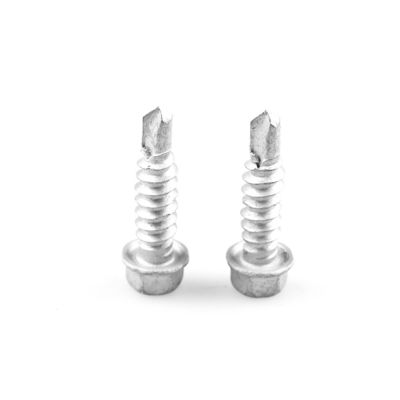 SCM435 Unitek Sus304 Sus410 Lavadora hexadecimal tornillo de auto-perforación St6.3x25 para tablero de cemento de fibra