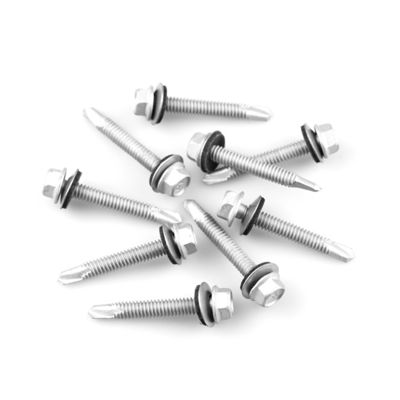Tornos de techo de estructura de acero con cabeza hexagonal bi-metálico y lavadora EPDM 6.3x45 T/T