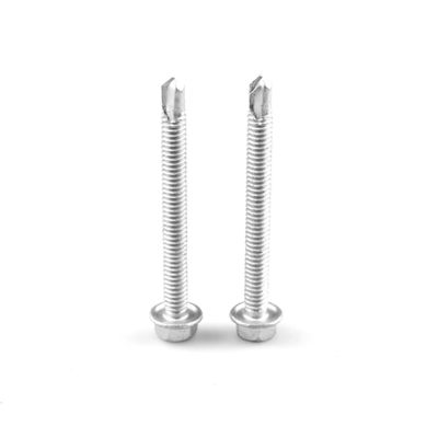 Hex Flangle Heads Bi Metal parafusos para techos de acero inoxidable 65mm y duradero