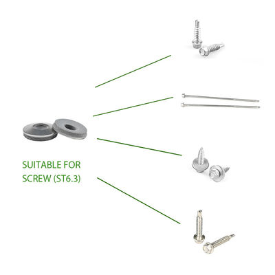 Silencio seguro Hex Perforación tornillo Paraguas Lavadora Gris Neoprene Apoyado Lavadores de sellado