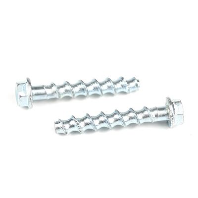 HEX Flange de hormigón de tornillo de anclaje perno de acero al carbono blanco zincado para trabajo pesado