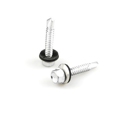 Finalización plana Bimetal SS316 Hex Lavadora cabeza de auto perforación tornillo para el mantenimiento del techo