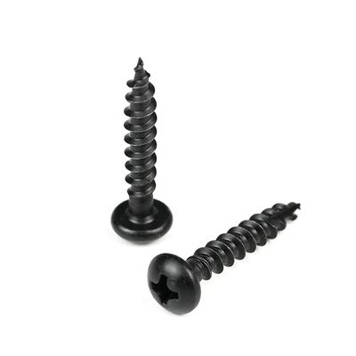 Aplicaciones eléctricas 16 mm de color negro redondo Phillips tornillo de cartón de viruta con diseño Harden