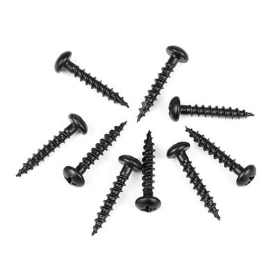 Aplicaciones eléctricas 16 mm de color negro redondo Phillips tornillo de cartón de viruta con diseño Harden