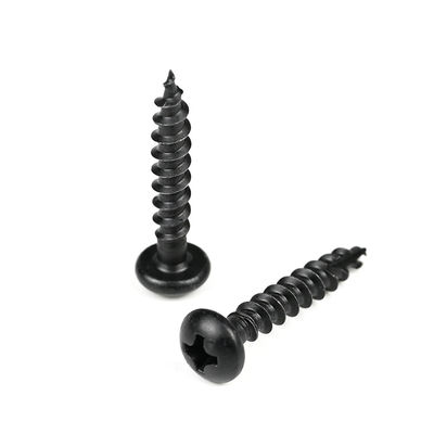 Cabeza de panela redonda Phillips de madera de cartón negro tornillos de acero inoxidable de auto-tapping decking tornillos de pago T / T