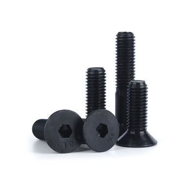 Acero al carbono DIN7991 M5 Óxido negro de enchufe plano hexadecimal 12.9 contra cabeza sumergida hexágono