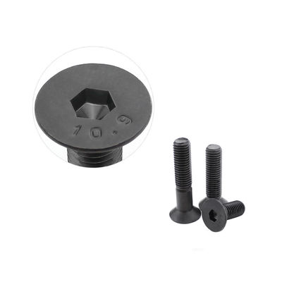 Acero al carbono DIN7991 M5 Óxido negro de enchufe plano hexadecimal 12.9 contra cabeza sumergida hexágono
