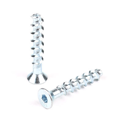 Acero zincado con enchufe hexagonal de tornillo de hormigón plano M6 de 50 mm para soporte personalizado