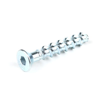 Acero zincado con enchufe hexagonal de tornillo de hormigón plano M6 de 50 mm para soporte personalizado