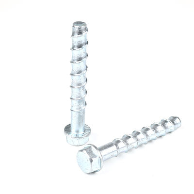 100 mm M16 de acero al carbono zincado HEX cabeza de hormigón tornillo para el 100% de prueba QC