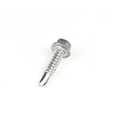 Acero inoxidable 410 cabeza de lavadora hexadecimal de tornillo de autoperforación para sistema de medición métrico