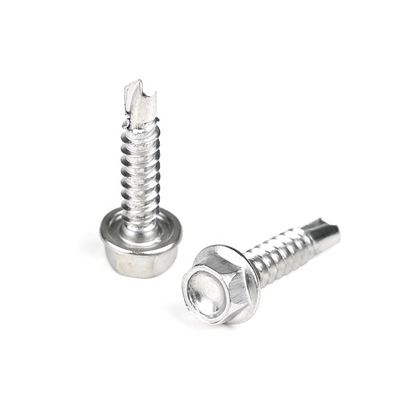 Acero inoxidable 410 cabeza de lavadora hexadecimal de tornillo de autoperforación para sistema de medición métrico