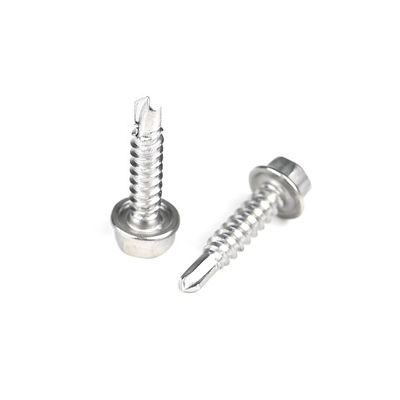 Acero inoxidable 410 cabeza de lavadora hexadecimal de tornillo de autoperforación para sistema de medición métrico