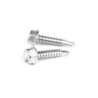 Acero inoxidable 410 cabeza de lavadora hexadecimal de tornillo de autoperforación para sistema de medición métrico