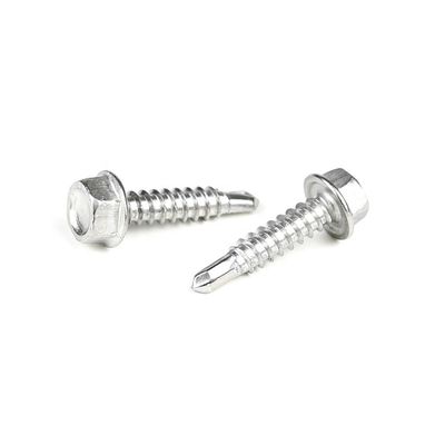 Acero inoxidable 410 cabeza de lavadora hexadecimal de tornillo de autoperforación para sistema de medición métrico
