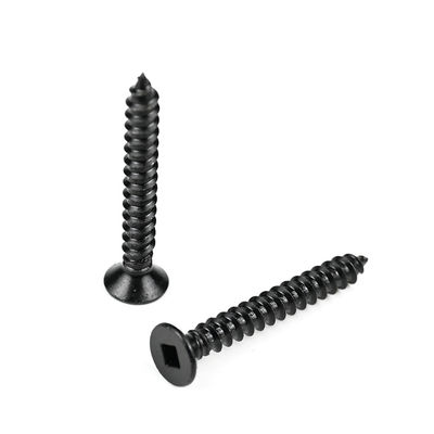 Zinc de acero inoxidable negro cuadrado contrafundido tornillos de madera de cabeza plana