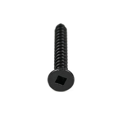 Zinc de acero inoxidable negro cuadrado contrafundido tornillos de madera de cabeza plana