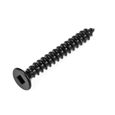 Zinc de acero inoxidable negro cuadrado contrafundido tornillos de madera de cabeza plana