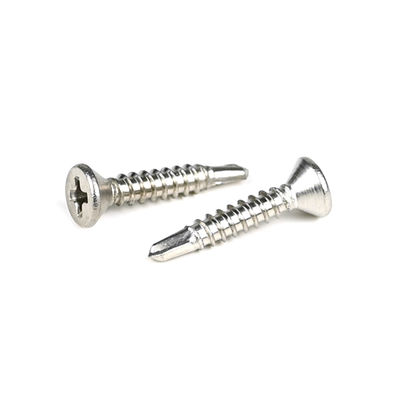 Tornos de perforación automática de cabeza plana de acero Phillips Cross Recess Countersunk para fijación de metales