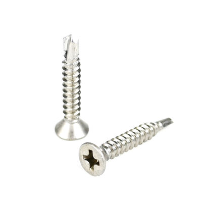 Tornos de perforación automática de cabeza plana de acero Phillips Cross Recess Countersunk para fijación de metales