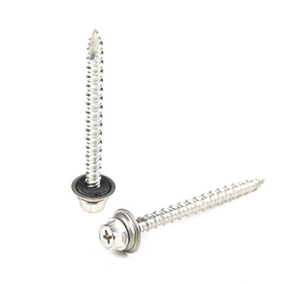 Vis de acero inoxidable de 60 mm Autotaraudeuse con motor de torsión y cabeza hexagonal de lavadora Phillips