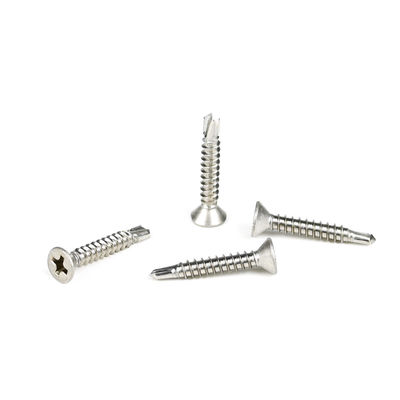 Tornos de perforación automática de cabeza plana de acero Phillips Cross Recess Countersunk para fijación de metales