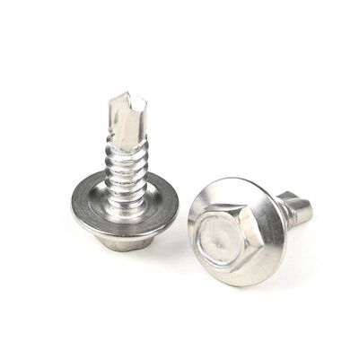 Prueba 100% de calidad de la cabeza de la oblea de acero inoxidable cinco ángulos de la brida de auto-perforación tornillos de seguridad