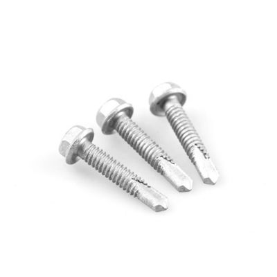 Metric A2 cabeza hexadecimal tornillos de auto-perforación sujetadores para el exterior resistente a la oxidación St4.8x25