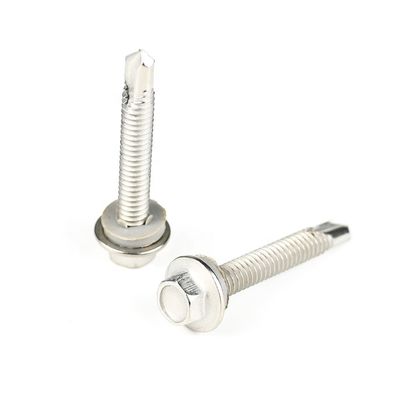 Tornos de autoperforación personalizados Tek Negro HEX cabeza de lavadora para madera metálica M3.5-M6.3